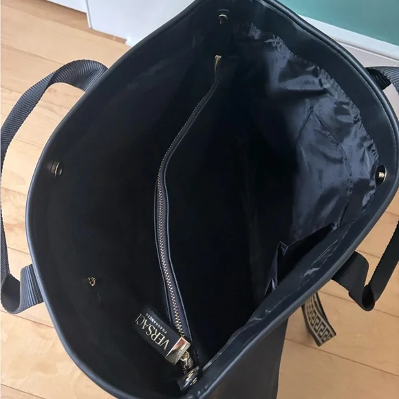 Versace Black Tote with Gold Accents - Picture 3 of 5